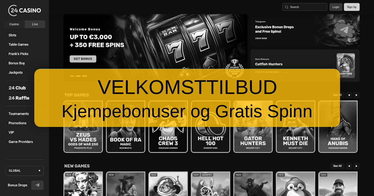 24Casino - Beste Automater & Mobilbonus | Norge